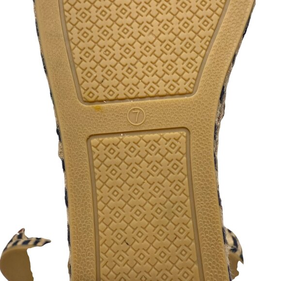 Tory Burch Color block LeatherEspadrille Flat Tuscan Wine Tory Navy Women's sz 7 - Picture 12 of 12